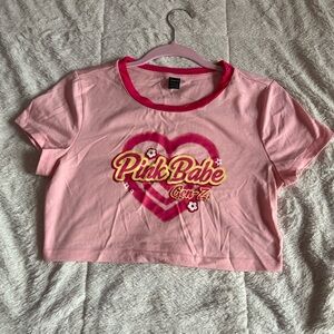 SHEIN Pink Contrast Trim Top